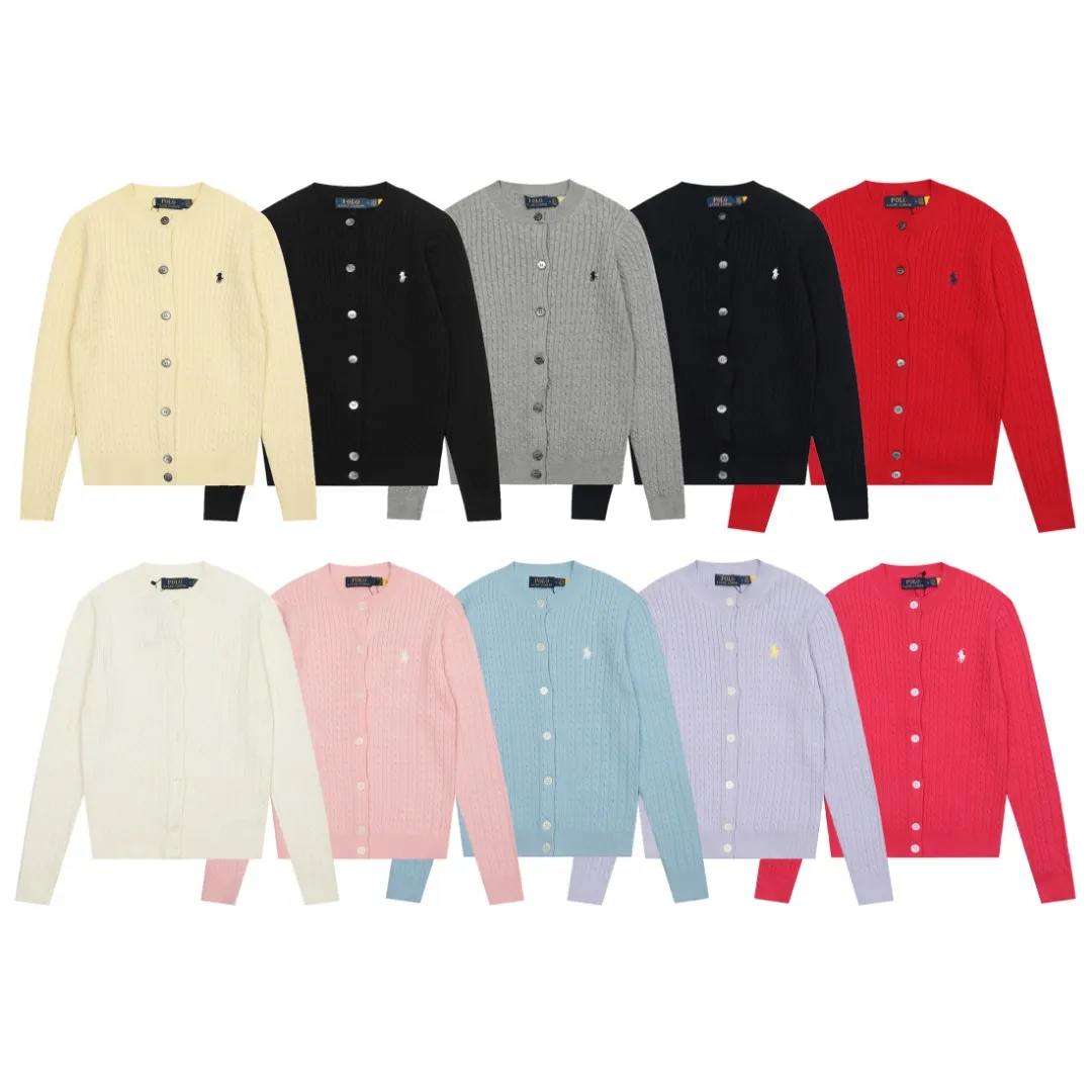 P200 RALPH LAUREN Ten-color classic small label embroidered round neck long-sleeved button cardigan knitted sweater top. Pure original high-density LOGO embroidery on the chest, original 1:1 customized tag accessories. Made of pure cotton yarn, multi-knitted pure cotton is skin-friendly and comfortable, small label war horse embroidery, small twist button polo neck sweater 🐎 high quality, follow the blogger to learn how to wear it! Let’s buy a Ralph Lauren cable sweater. It’s a super hard-to-find series after it became popular. It’s hard to find one on the official website. It’s simple and practical, has a lazy and loose feel, soft and delicate feel, and has a loose fit. Whether worn alone or layered, you can wear a simple one to create different styles of fashion!  Color: White Black Navy Blue Gray Pink Red Watermelon Red Blue Apricot Light Purple Size: S M L XL